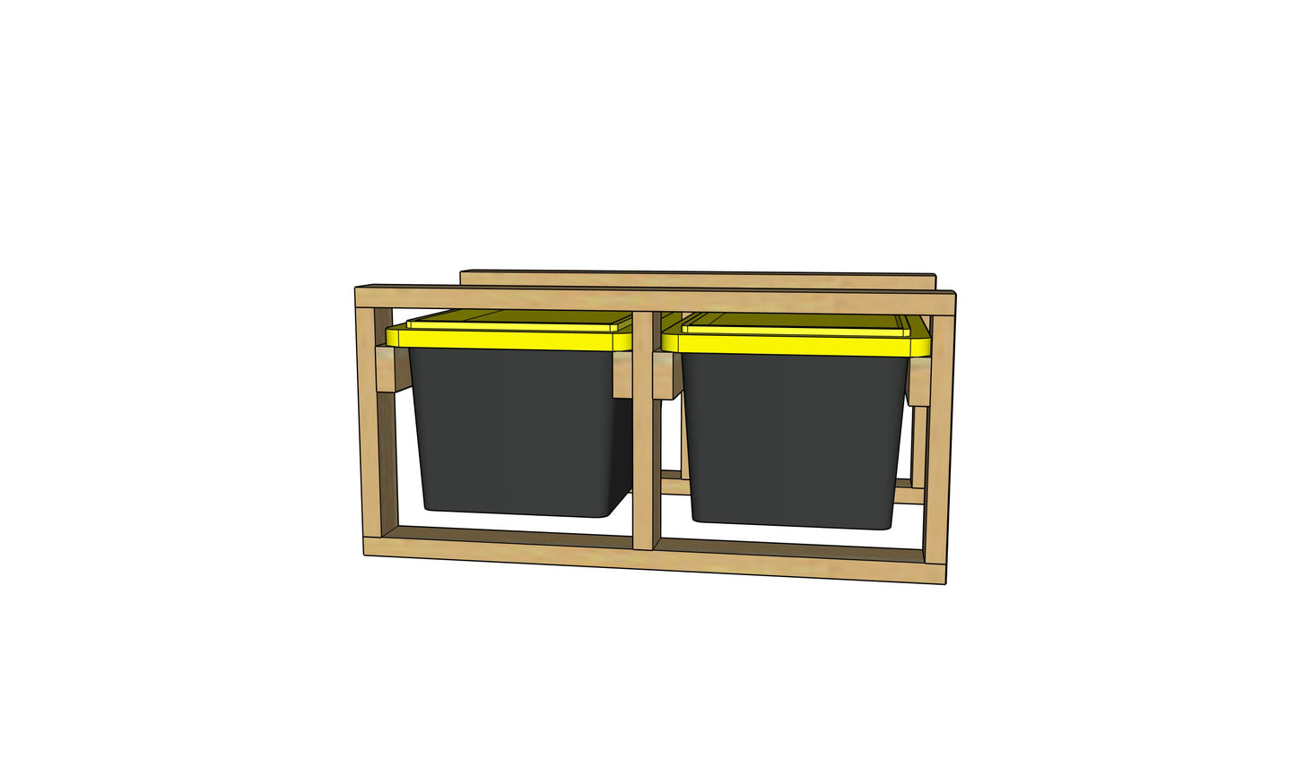 2 Tote Rack - 2 Column / 1 Row - Overall Dimensions: 19.750 H x 47.000 W x 30.250 D inches